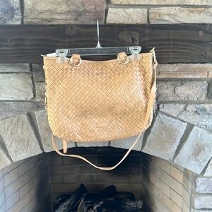 Cole Haan cashew color,  woven Devin tote